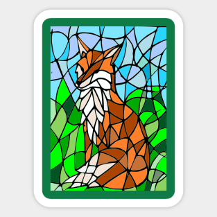Mosaic stained glass fox Sticker